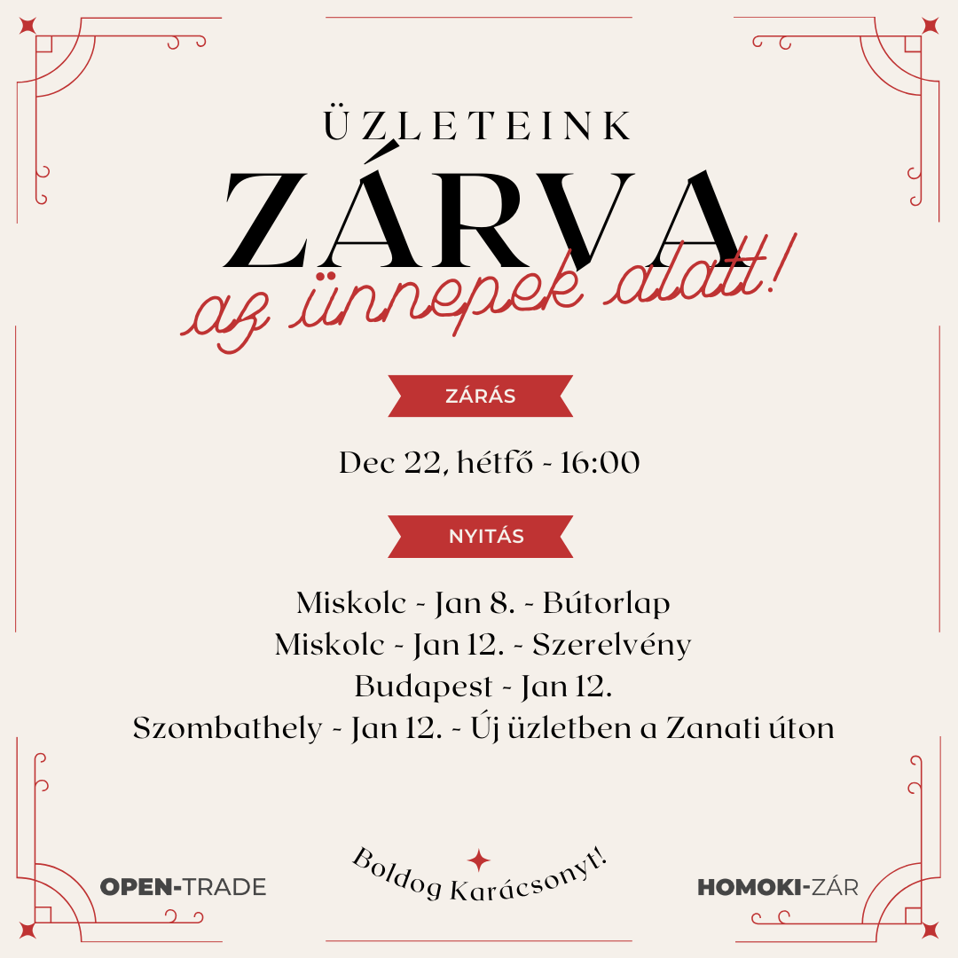 2025. Év Végi Ünnepi Nyitvatartás