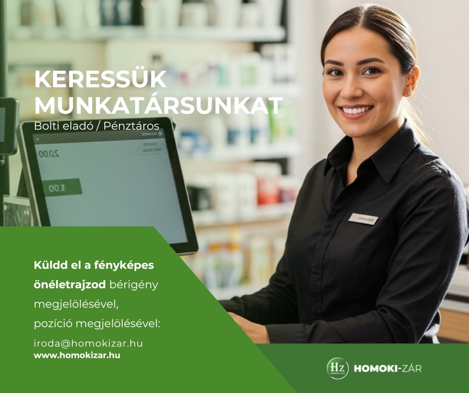 Új Bolti eladó/Pénztáros munkatársunkat keressük miskolci üzletünkbe!