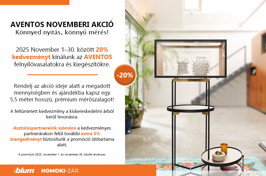 AVENTOS NOVEMBERI AKCIÓ -20% Kedvezmény